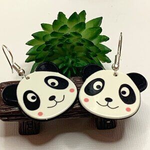 Panda Earring, Panda Bear Jewelry, Gift, Panda Jewelry, Silly Animal Earring
